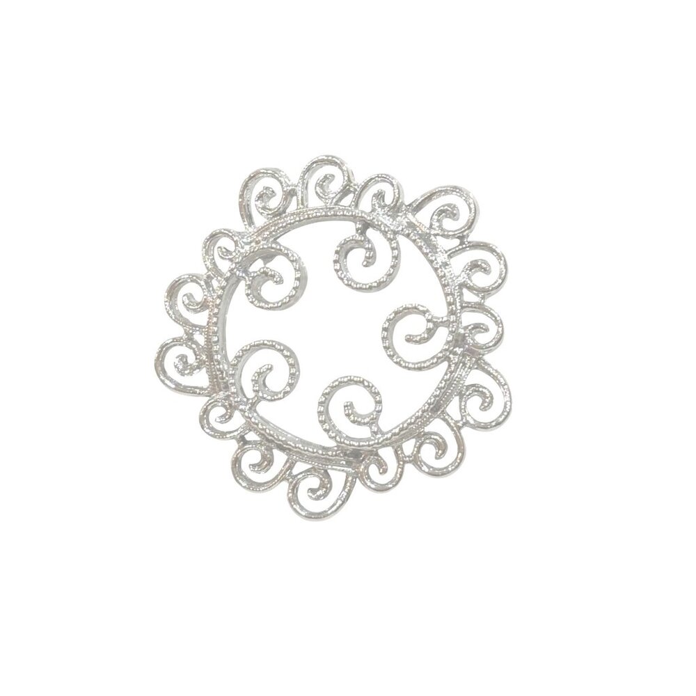 Vintage Sarah Coventry Silver-Tone Swirl Brooch 2"
